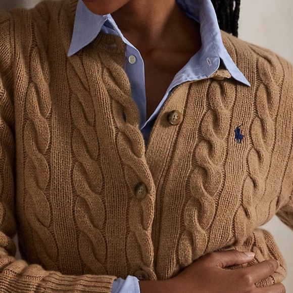 Polo Ralph Lauren Cable-Knit Wool-Cashmere Cardigan - Picture 3 of 3